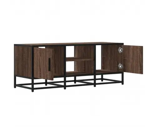 Tv Skapītis Brūna Ozola 100X35X41 Cm Inženierijas Koks Metāls Vidaxl