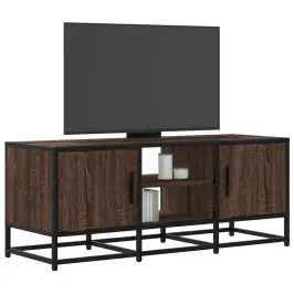 Tv Skapītis Brūna Ozola 100X35X41 Cm Inženierijas Koks Metāls Vidaxl