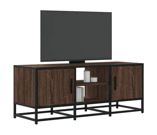 Tv Skapītis Brūna Ozola 100X35X41 Cm Inženierijas Koks Metāls Vidaxl