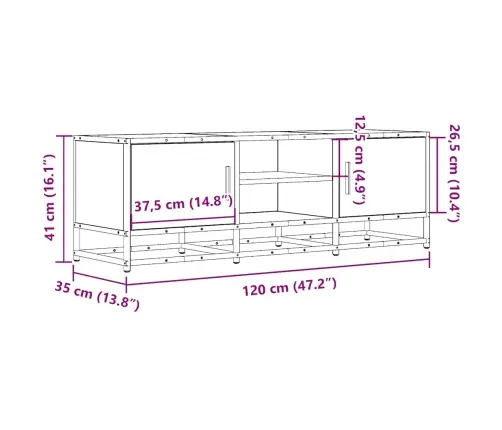 Telerikapp, Suitsutatud Tamm, 120X35X41 cm Tehispuit