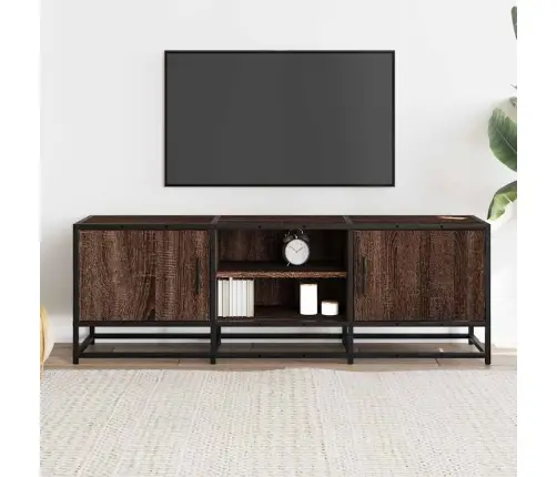 Tv Skapītis Brūna Ozolkoka 120X35X41Cm Inženierijas Koks Metāls Vidaxl