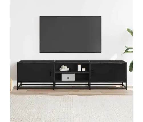 Tv Skapītis Melns 160X35X41 Cm Inženierijas Koks Metāls Vidaxl