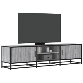 Tv Skapītis Pelēcīga Ozola 160X35X41Cm Inženierijas Koks Metāls Vidaxl