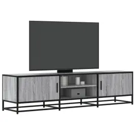 Tv Skapītis Pelēcīga Ozola 160X35X41Cm Inženierijas Koks Metāls Vidaxl