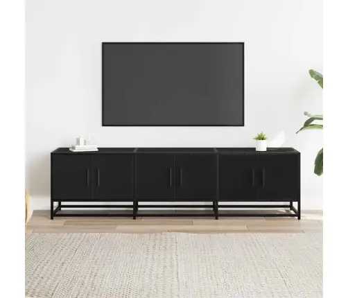 Televizoriaus Spintelė, Juoda, 150X35X41cm Mediena Ir Metalas