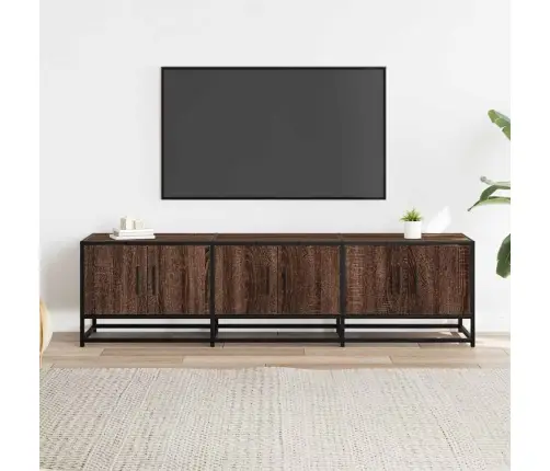 Tv Skapītis Brūna Ozolkoka 150X35X41Cm Inženierijas Koks Metāls Vidaxl