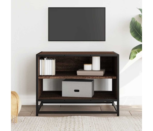 Tv Skapītis Brūna Ozola 61X40X46 Cm Inženierijas Koks Metāls Vidaxl
