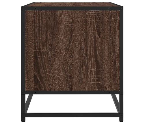 Tv Skapītis Brūna Ozola 61X40X46 Cm Inženierijas Koks Metāls Vidaxl