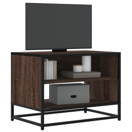 Tv Skapītis Brūna Ozola 61X40X46 Cm Inženierijas Koks Metāls Vidaxl