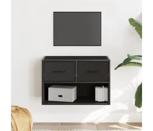 Televizoriaus Spintelė, Juoda, 60X31X39,5cm Mediena Ir Metalas