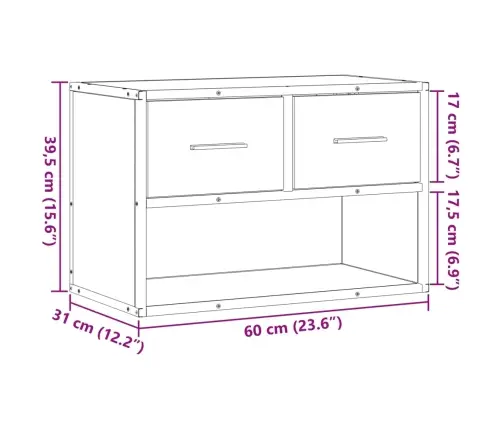Tv Skapītis, Ozolkoka, 60X31X39,5 Cm, Konstruēts Koks, Metāls Vidaxl Tv Skapītis, Ozolkoka, 60X31X39,5 Cm, Konstruēts Koks, Metāls Vidaxl