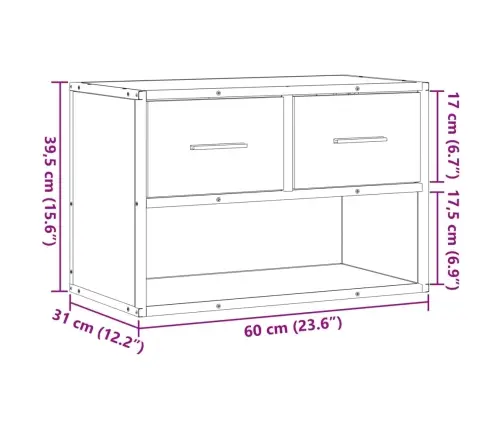 Telerikapp, Hall Sonoma Tamm, 60X31X39,5 cm Tehispuit Telerikapp, Hall Sonoma Tamm, 60X31X39,5 cm Tehispuit