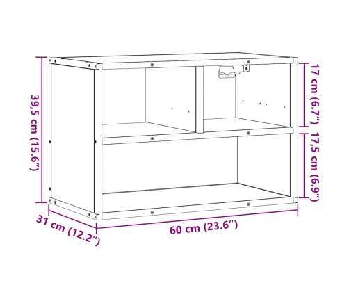 Tv Skapītis, Ozolkoka, 60X31X39,5 Cm, Konstruēts Koks, Metāls Vidaxl