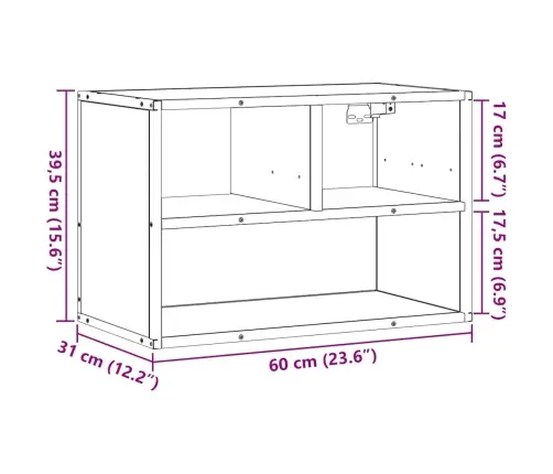 Tv Skapītis, Ozolkoka, 60X31X39,5 Cm, Konstruēts Koks, Metāls Vidaxl