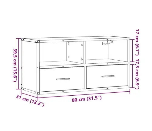 Tv Skapītis, Ozola, 80X31X39,5 Cm, Inženierijas Koks, Metāls Vidaxl Tv Skapītis, Ozola, 80X31X39,5 Cm, Inženierijas Koks, Metāls Vidaxl