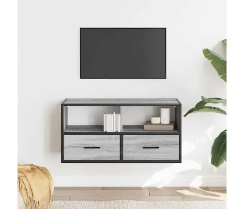 Tv Skapītis, Pelēks, 80X31X39,5 Cm, Inženierijas Koks Metāls Vidaxl