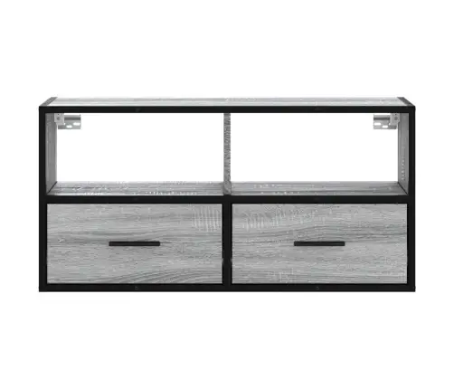 Tv Skapītis, Pelēks, 80X31X39,5 Cm, Inženierijas Koks Metāls Vidaxl