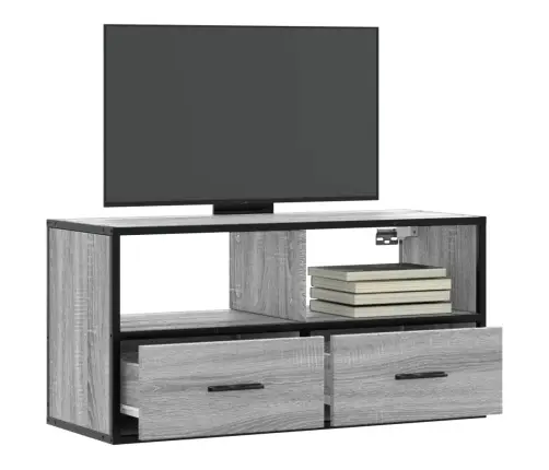 Tv Skapītis, Pelēks, 80X31X39,5 Cm, Inženierijas Koks Metāls Vidaxl
