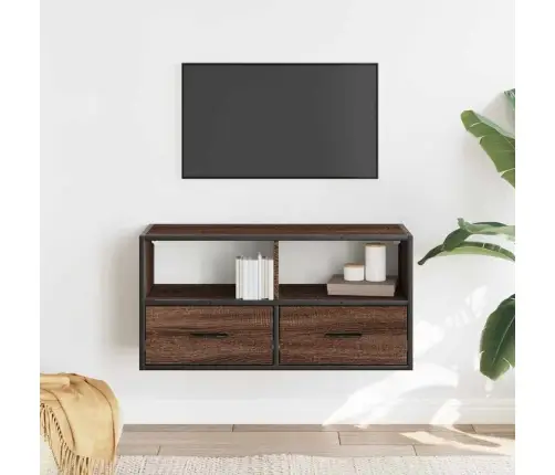 Tv Skapītis, Ozolkoka, 80X31X39,5 Cm, Inženierijas Koks Metāls Vidaxl