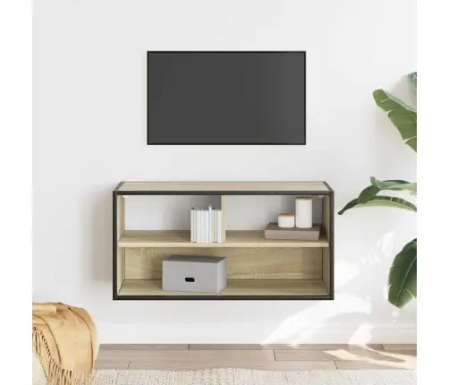 Tv Skapītis, Ozola, 80X31X39,5 Cm, Inženierijas Koks, Metāls Vidaxl