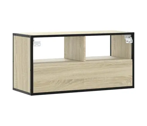 Tv Skapītis, Ozola, 80X31X39,5 Cm, Inženierijas Koks, Metāls Vidaxl