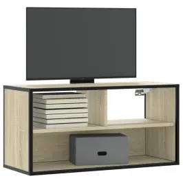 Tv Skapītis, Ozola, 80X31X39,5 Cm, Inženierijas Koks, Metāls Vidaxl