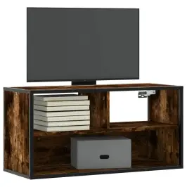 Tv Skapītis Ozola Krāsa 80X31X39,5 Cm Inženierijas Koks Metāls Vidaxl