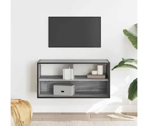 Tv Skapītis, Pelēks, 80X31X39,5 Cm, Inženierijas Koks Metāls Vidaxl