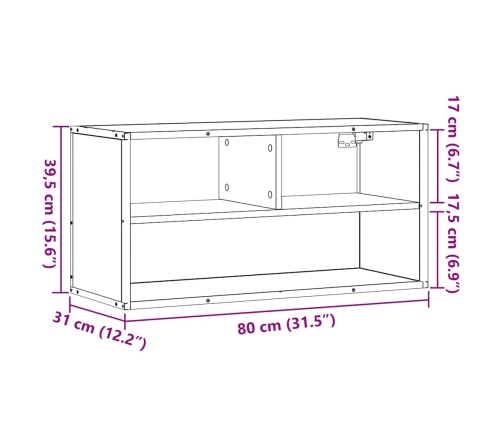 Tv Skapītis, Pelēks, 80X31X39,5 Cm, Inženierijas Koks Metāls Vidaxl