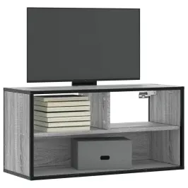 Tv Skapītis, Pelēks, 80X31X39,5 Cm, Inženierijas Koks Metāls Vidaxl