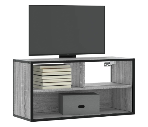 Tv Skapītis, Pelēks, 80X31X39,5 Cm, Inženierijas Koks Metāls Vidaxl
