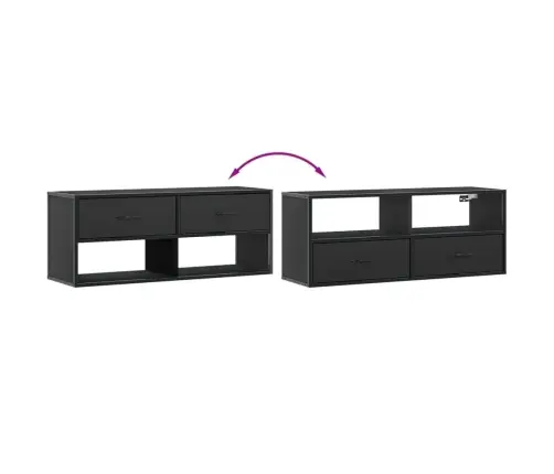 Televizoriaus Spintelė, Juoda, 100X31X39,5cm Mediena/Metalas