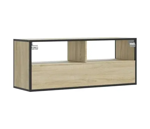 Telerikapp, Sonoma Tamm, 100X31X39,5 cm Tehispuit Ja Metall