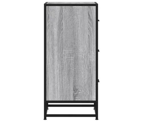 Kumode, Pelēka Koka, 35,5X35X76 Cm, Inženierijas Koks, Metāls Vidaxl