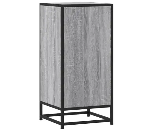 Kumode, Pelēka Koka, 35,5X35X76 Cm, Inženierijas Koks, Metāls Vidaxl