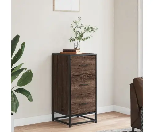 Puhvetkapp, Pruun Tamm, 35,5X35X76 cm Tehispuit Ja Metall