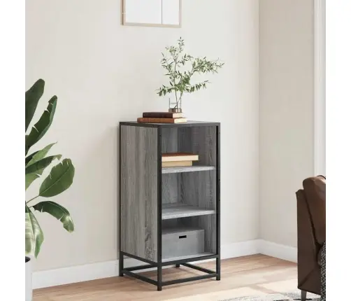 Kumode, Pelēka Koka, 35,5X35X76 Cm, Inženierijas Koks, Metāls Vidaxl