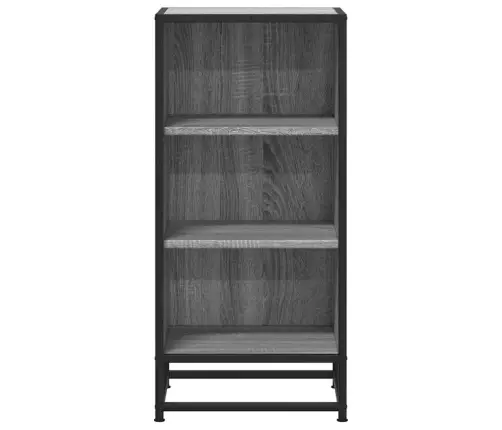 Kumode, Pelēka Koka, 35,5X35X76 Cm, Inženierijas Koks, Metāls Vidaxl