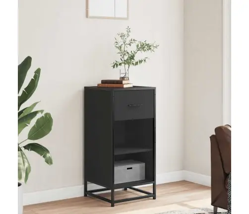 Kumode, Melns, 35,5X35X76 Cm, Inženierijas Koks Metāls Vidaxl