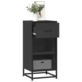 Kumode, Melns, 35,5X35X76 Cm, Inženierijas Koks Metāls Vidaxl