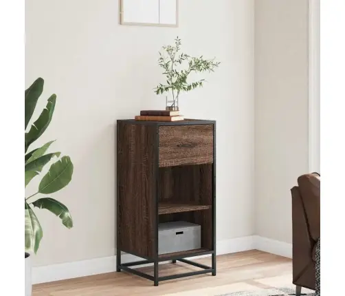 Puhvetkapp, Pruun Tamm, 35,5X35X76 cm Tehispuit Ja Metall