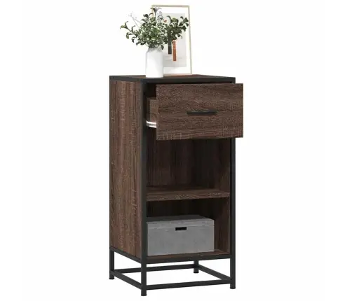 Puhvetkapp, Pruun Tamm, 35,5X35X76 cm Tehispuit Ja Metall