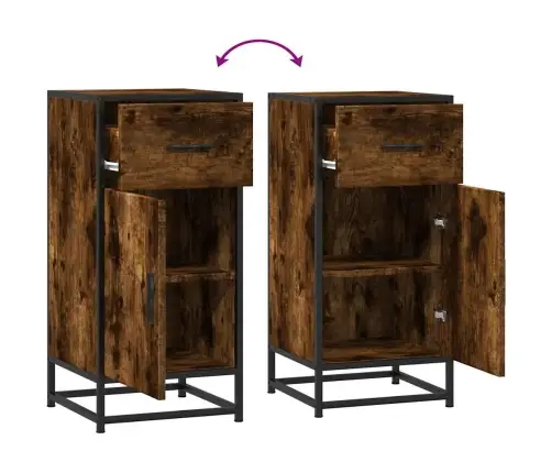 Kumode, Ozolkoka, 35,5X35X76 Cm, Inženierijas Koks Metāls Vidaxl