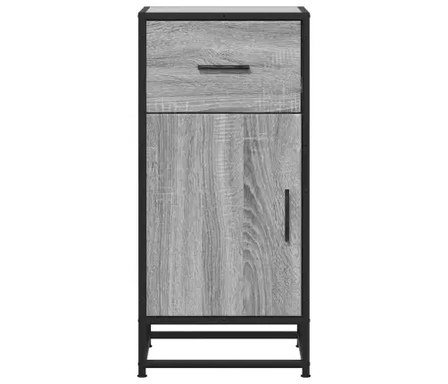 Kumode, Pelēka Koka, 35,5X35X76 Cm, Inženierijas Koks, Metāls Vidaxl