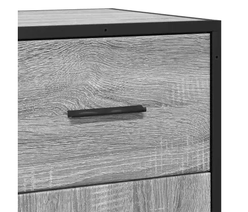 Kumode, Pelēka Koka, 35,5X35X76 Cm, Inženierijas Koks, Metāls Vidaxl