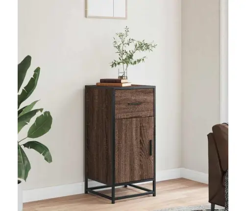 Puhvetkapp, Pruun Tamm, 35,5X35X76 cm Tehispuit Ja Metall