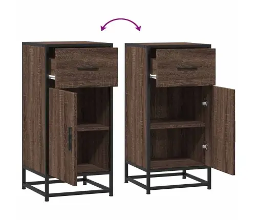 Puhvetkapp, Pruun Tamm, 35,5X35X76 cm Tehispuit Ja Metall