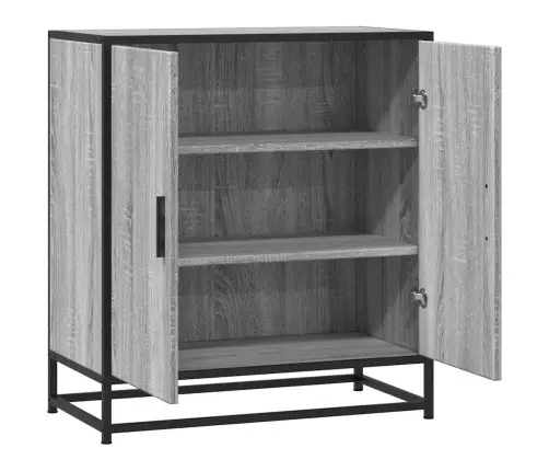 Kumode, Pelēka Koka, 68X35X76 Cm, Inženierijas Koks, Metāls Vidaxl