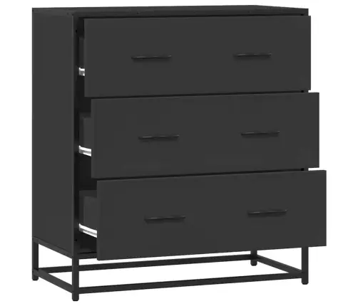 Kumode, Melns, 68X35X76 Cm, Inženierijas Koks, Metāls Vidaxl