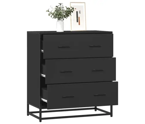 Kumode, Melns, 68X35X76 Cm, Inženierijas Koks, Metāls Vidaxl